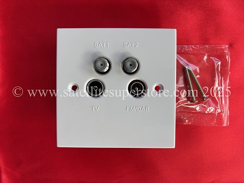 UHF and Quad Satellite outlet plate